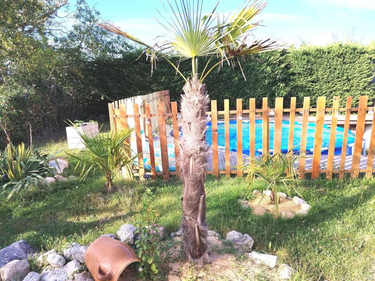 Piscine Jacuzzi Balneo "La Palmeraie Oasis" Ferolles Bagian luar foto